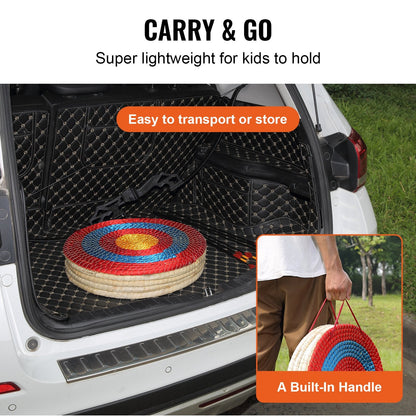 Traditional Straw Archery Target, 5 Layers, 0.5m Diameter, 3.95 kg, for Outdoor Use