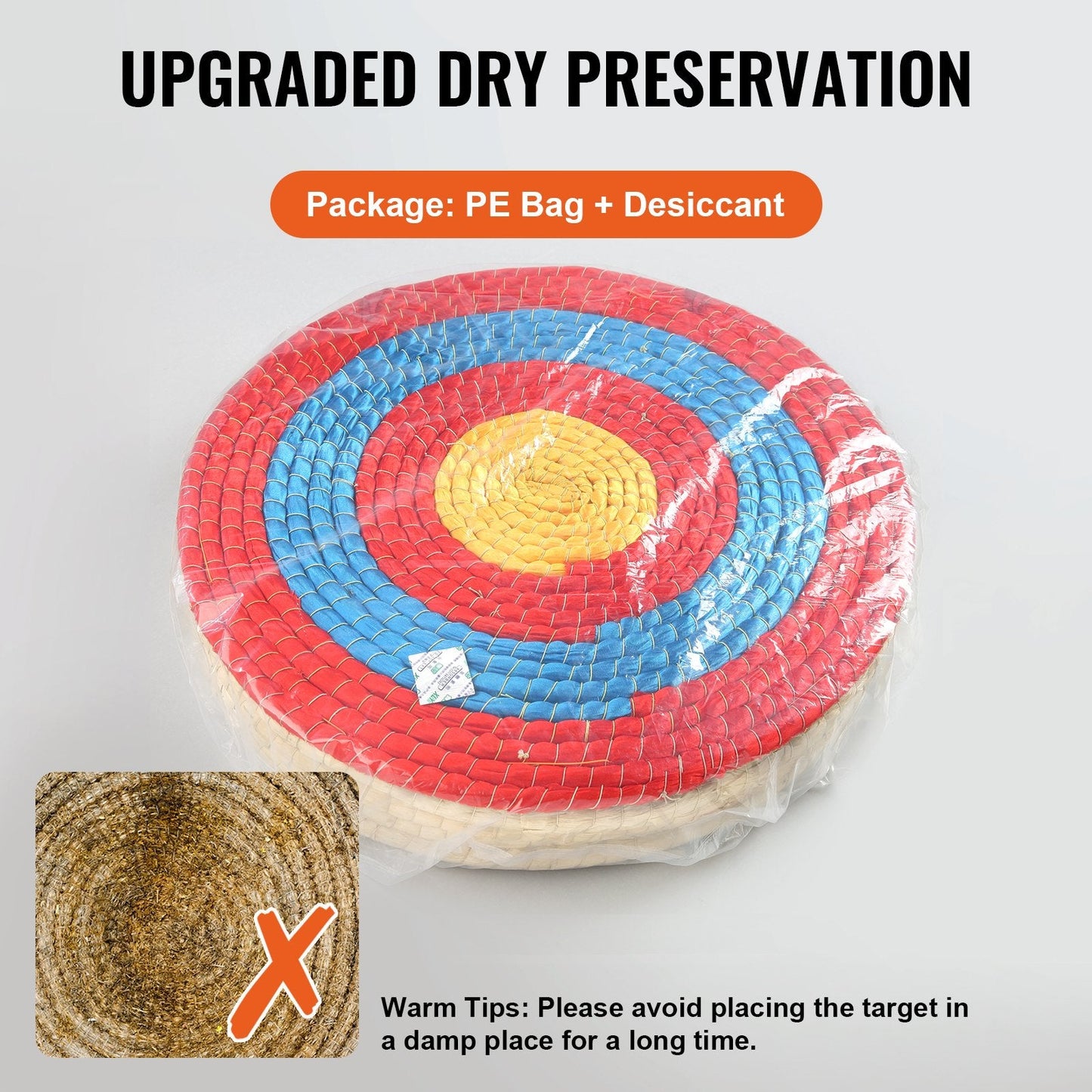Traditional Straw Archery Target, 5 Layers, 0.5m Diameter, 3.95 kg, for Outdoor Use