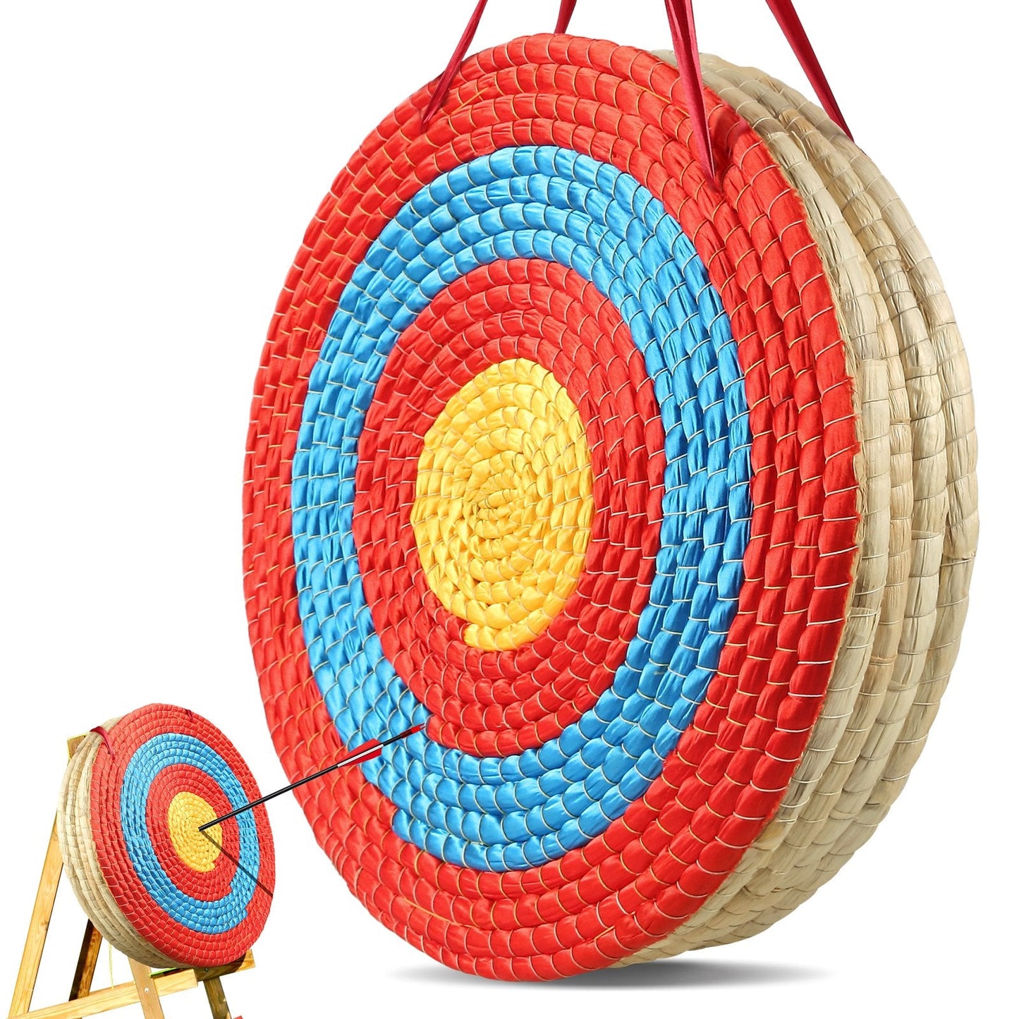 Traditional Straw Archery Target, 5 Layers, 0.5m Diameter, 3.95 kg, for Outdoor Use