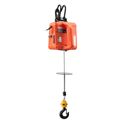 3-in-1 Electric Hoist Winch, 500 kg Capacity, 1500W Portable Electric Power Winch, 7.6 m Lifting Height, 5 m/min with Manual, Wired & Wireless Remote Control for Factory, Warehouss, Garage