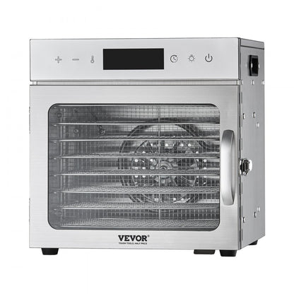 VEVOR 8 Trays Food Dehydrator Machine Stainless Steel 400W Jerky Fruit Drying