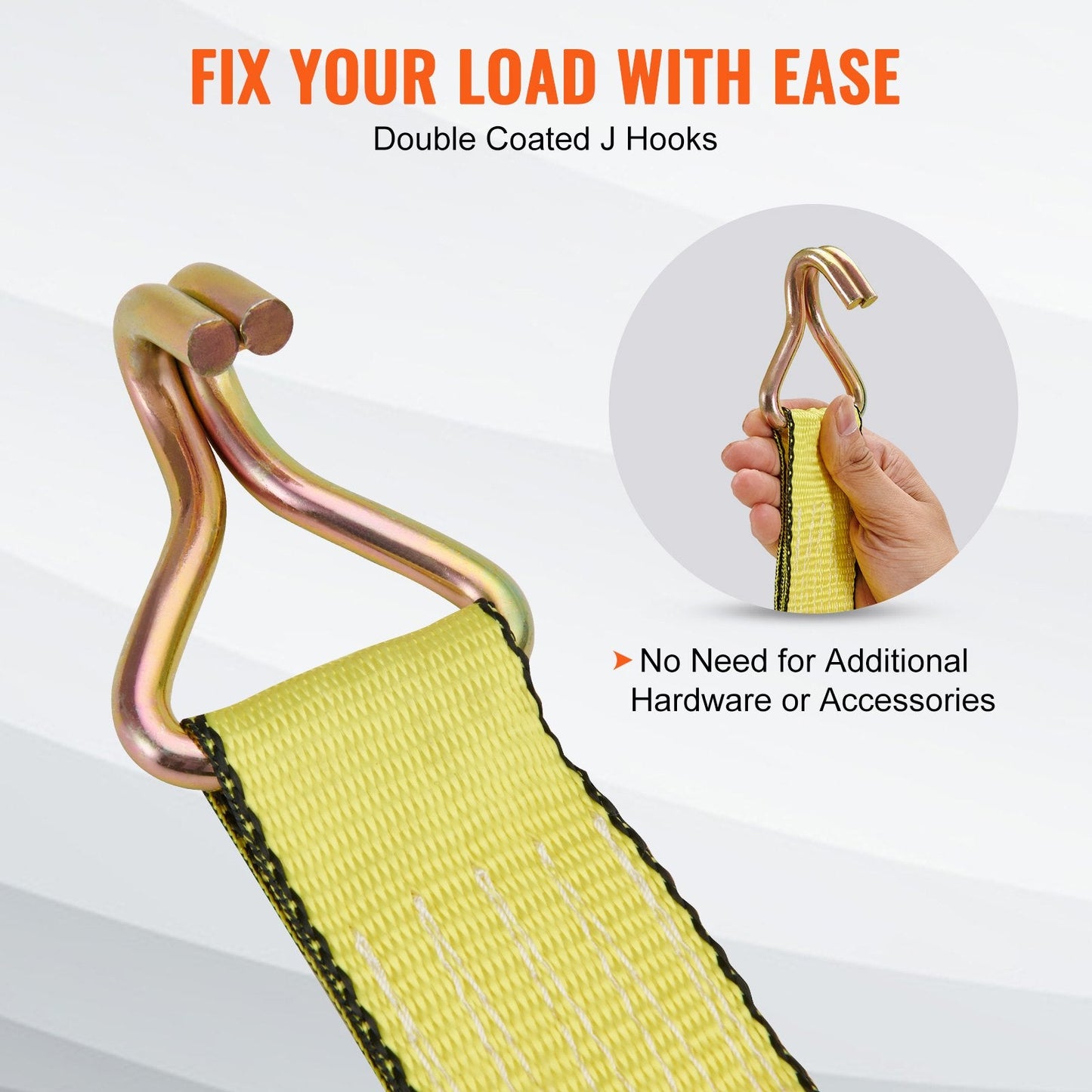 Heavy-Duty Ratchet Tie Down Straps, 4-Pack, 2268 kg Strength, 0.05m x 4.6m