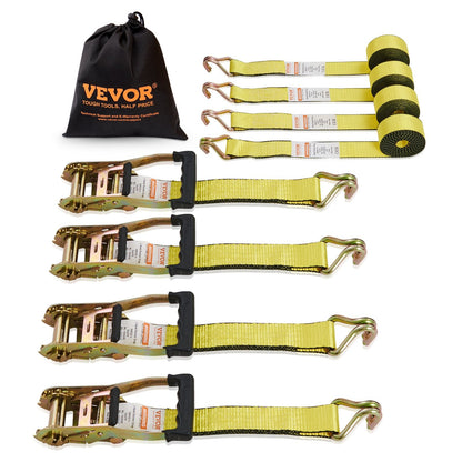 Heavy-Duty Ratchet Tie Down Straps, 4-Pack, 2268 kg Strength, 0.05m x 4.6m