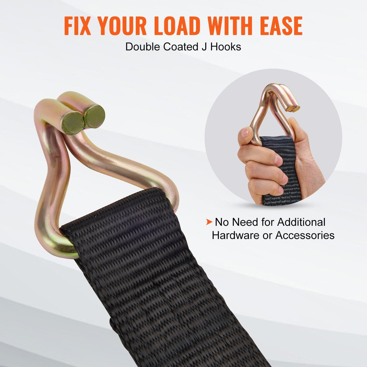 4-Pack Heavy-Duty Ratchet Tie Down Straps, 11128 lbs Breaking Strength