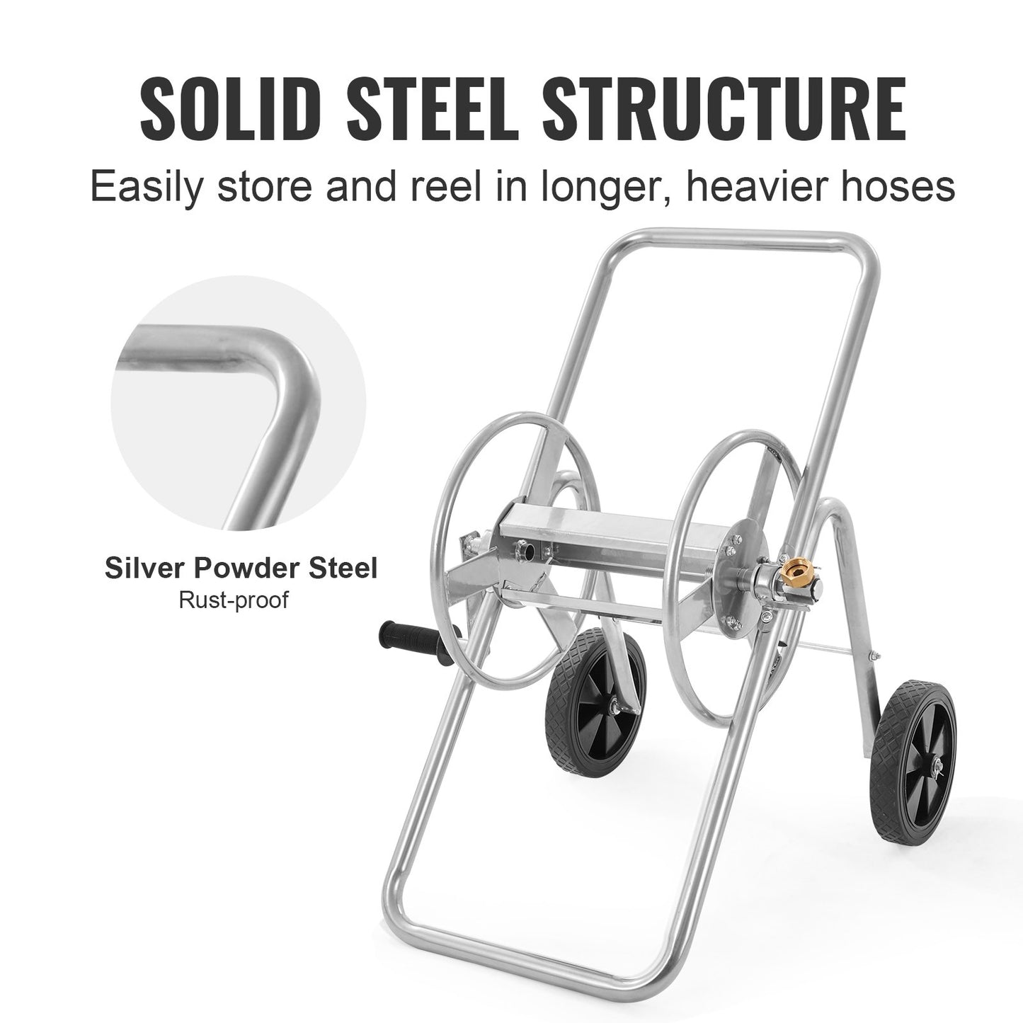 VEVOR Hose Reel Cart, Hold Up to 53.3m of 15.9mm Hose (Hose Not Included), Garden