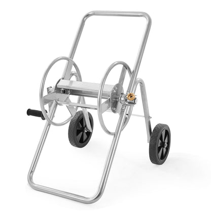 Heavy Duty Garden Hose Reel Cart, Holds 53m Hose, Portable with Wheels