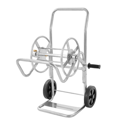Heavy Duty 61m Garden Hose Reel Cart with Wheels, Steel Frame, Easy Winding