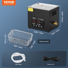 10L Ultrasonic Cleaning Machine with Timer, Heater & Basket, 240W, 6.8 kg
