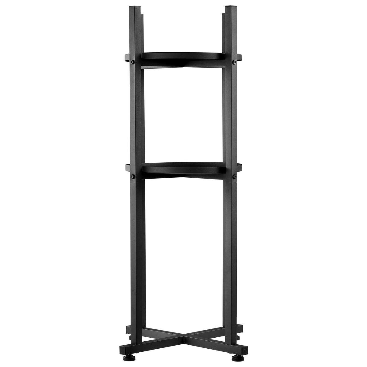 Water Dispenser Stand, 2 Tiers Water Jug Holder for 1 Bottle, Heavy Duty Jug Rack Organizer with Detachable Storage Shelf, Cross-Shaped Stable Base, for Kitchen, Office, Living Room, Black