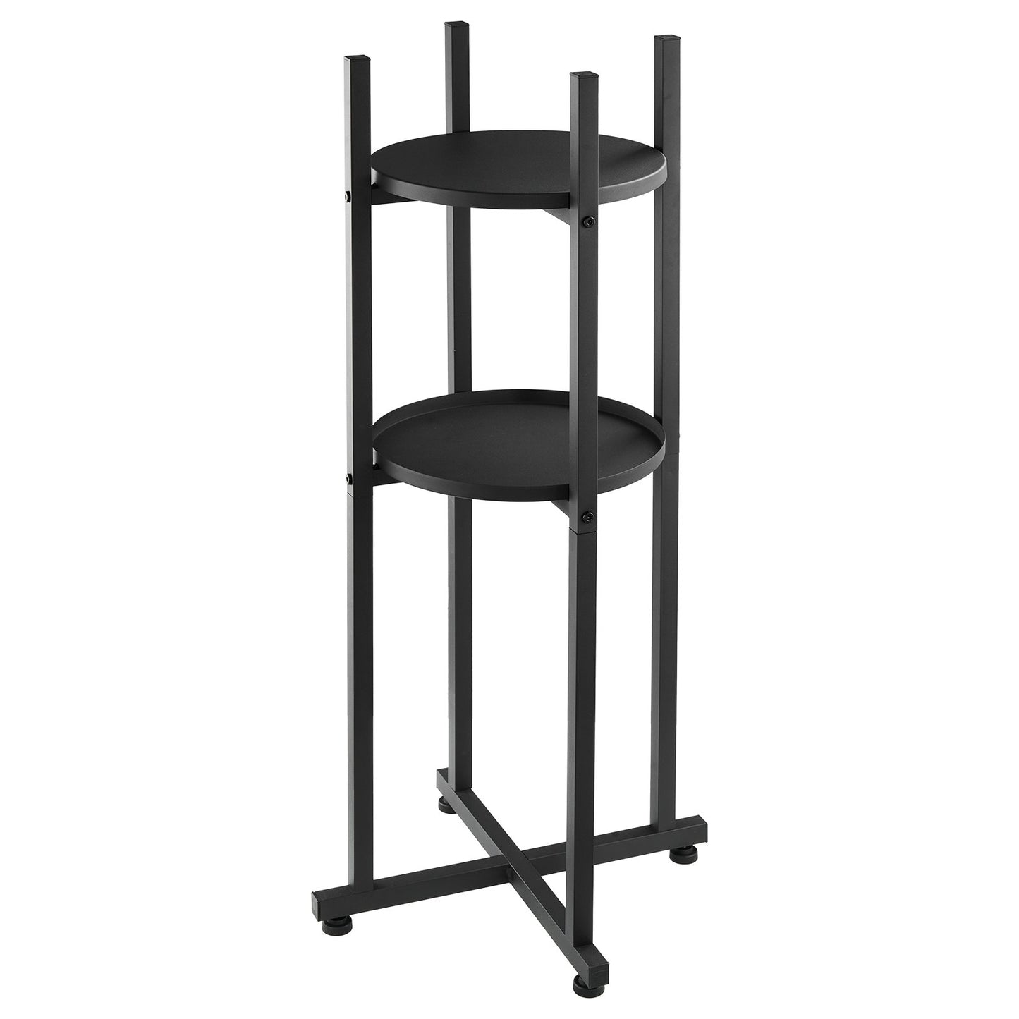 Water Dispenser Stand, 2 Tiers Water Jug Holder for 1 Bottle, Heavy Duty Jug Rack Organizer with Detachable Storage Shelf, Cross-Shaped Stable Base, for Kitchen, Office, Living Room, Black