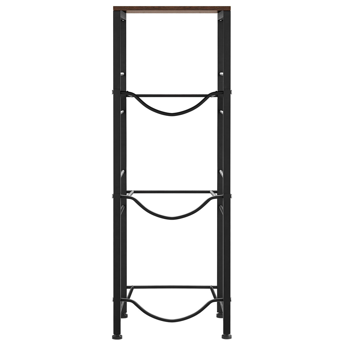 Water Jug Holder, 4 Tiers 11 L and 19 L Water Bottle Holder for 3 Bottles, Heavy Duty Jug Rack Organizer with Storage Shelf, Detachable for Kitchen, Office, Living Room, Black and Brown