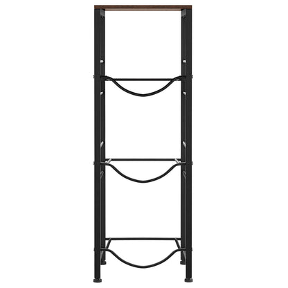Water Jug Holder, 4 Tiers 11 L and 19 L Water Bottle Holder for 3 Bottles, Heavy Duty Jug Rack Organizer with Storage Shelf, Detachable for Kitchen, Office, Living Room, Black and Brown