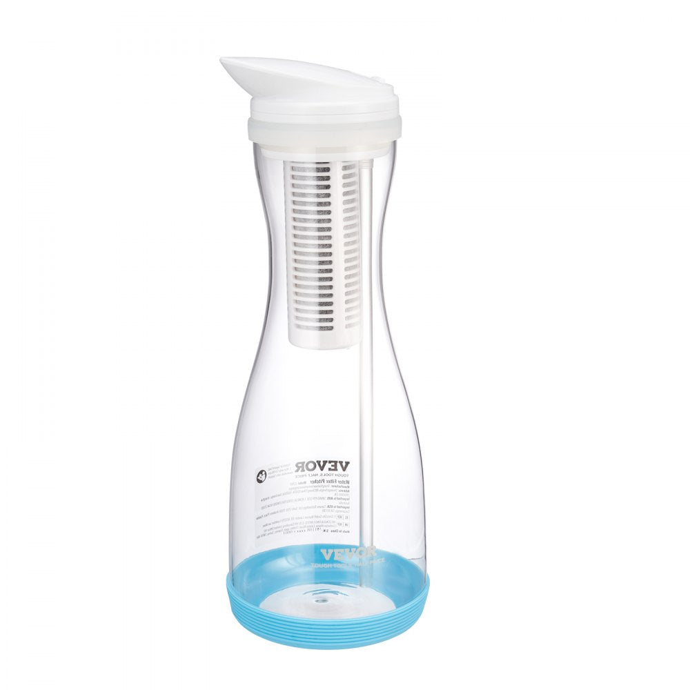 VEVOR Water Filter Pitcher 6 Cup Glass Water Filtration Pitcher 211 Gallons