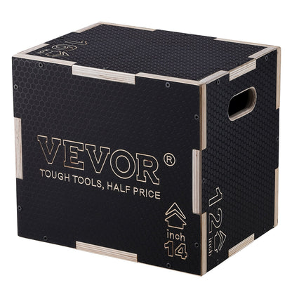 3-in-1 Adjustable Wooden Plyometric Box for Home Gym & Fitness Training