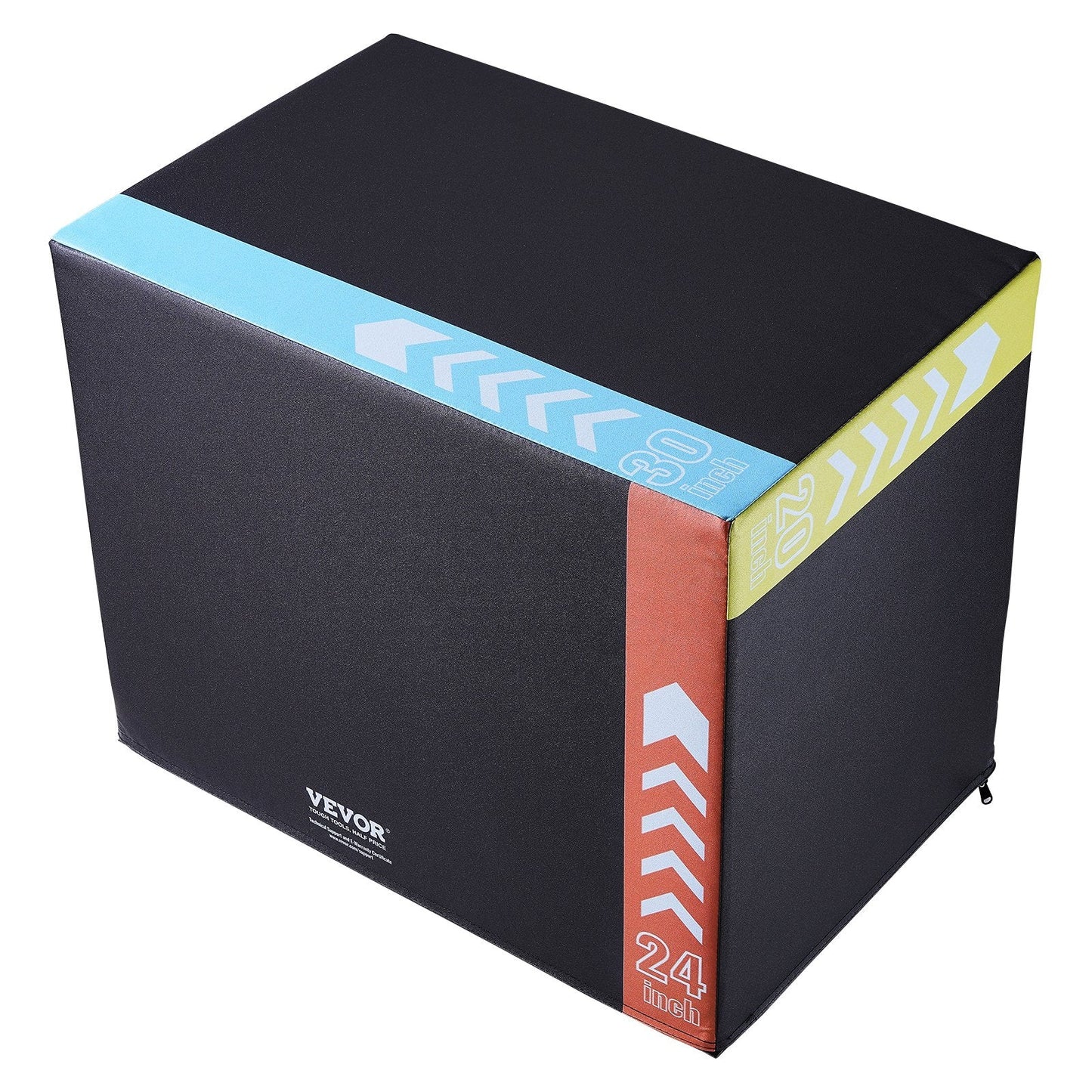 3-in-1 Foam Plyometric Jump Box, Adjustable Heights, 159 kg Capacity, Black