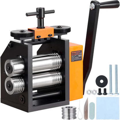 VEVOR Rolling Mill, 3"/76 mm Jewelry Rolling Mill Machine, 1: 2 Gear Ratio, 3-in-1