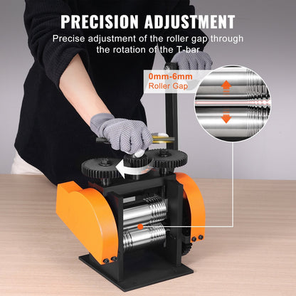 Jewelry Rolling Mill Machine, 45 mm, 3-in-1, for Metal Sheet & Wire Making
