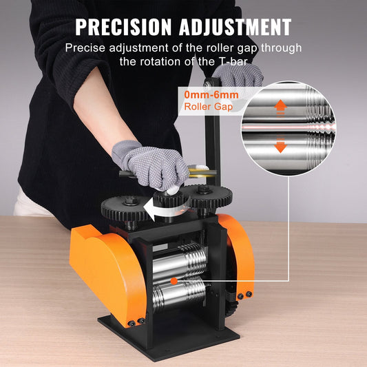 Jewelry Rolling Mill Machine, 45 mm, 3-in-1, for Metal Sheet & Wire Making