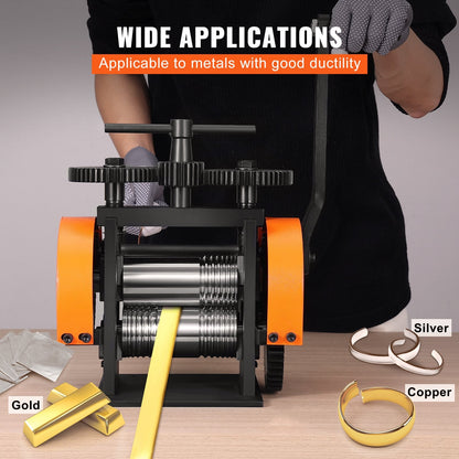 Jewelry Rolling Mill Machine, 45 mm, 3-in-1, for Metal Sheet & Wire Making