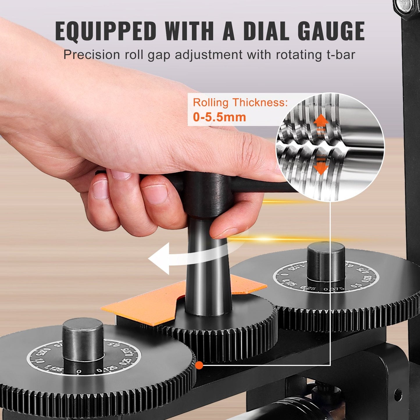 Jewelry Rolling Mill 57mm, 3-in-1 Gear Ratio 1:2, for Metal Crafting