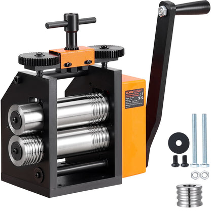Jewelry Rolling Mill Machine, 75 mm, 3-in-1, Adjustable for Metal Crafting