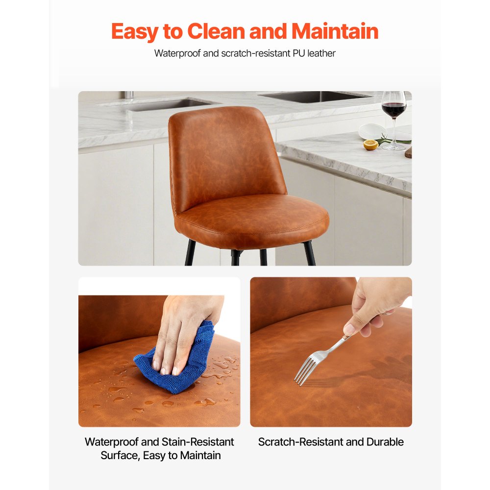 69cm Bar Stool Modern Counter Height Barstool Swivel Kitchen Chair 3 Set