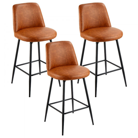 69cm Bar Stool Modern Counter Height Barstool Swivel Kitchen Chair 3 Set