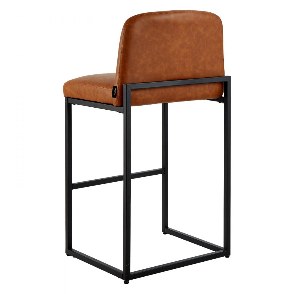 68cm Bar Stool Modern Counter Height Barstool Kitchen Chair Brown Set of 4