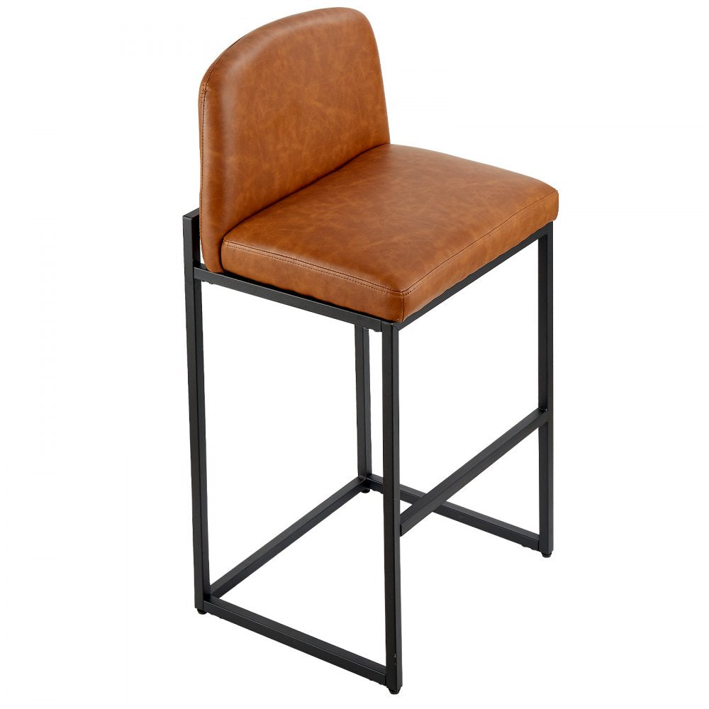 68cm Bar Stool Modern Counter Height Barstool Kitchen Chair Brown Set of 4