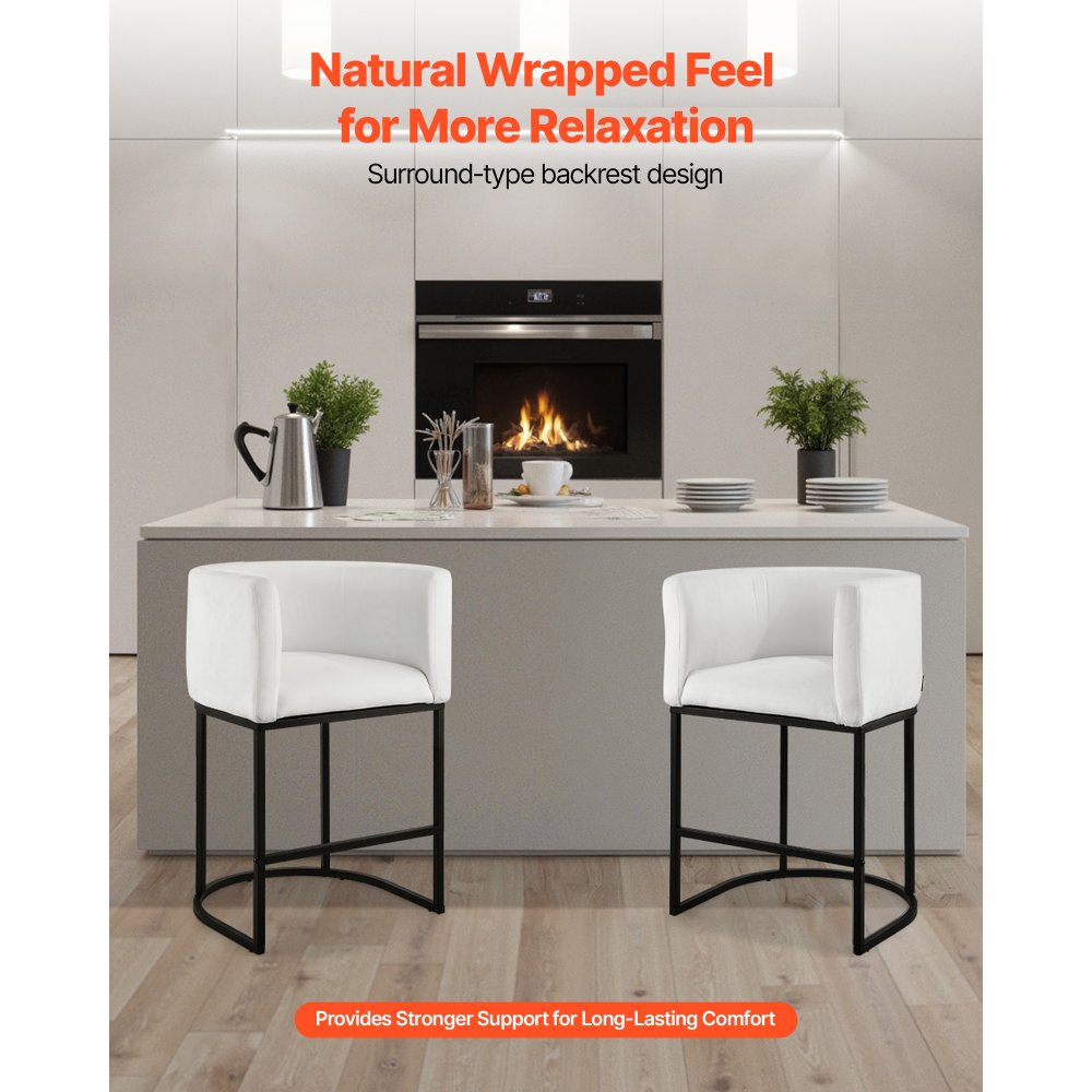 63cm Bar Stool Counter Height Barstool Backrest Kitchen Chair Set of 3