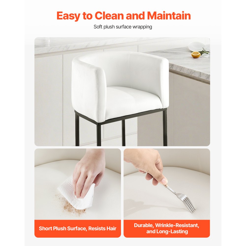 63cm Bar Stool Counter Height Barstool Backrest Kitchen Chair Set of 3