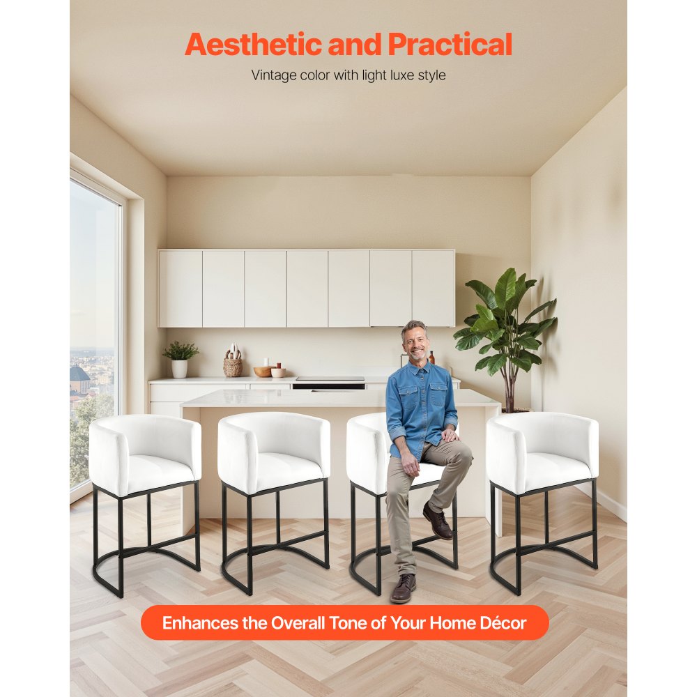 63cm Bar Stool Counter Height Barstool Backrest Kitchen Chair Set of 3