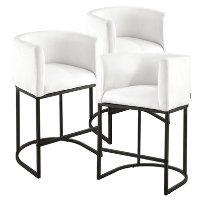 63cm Bar Stool Counter Height Barstool Backrest Kitchen Chair Set of 3