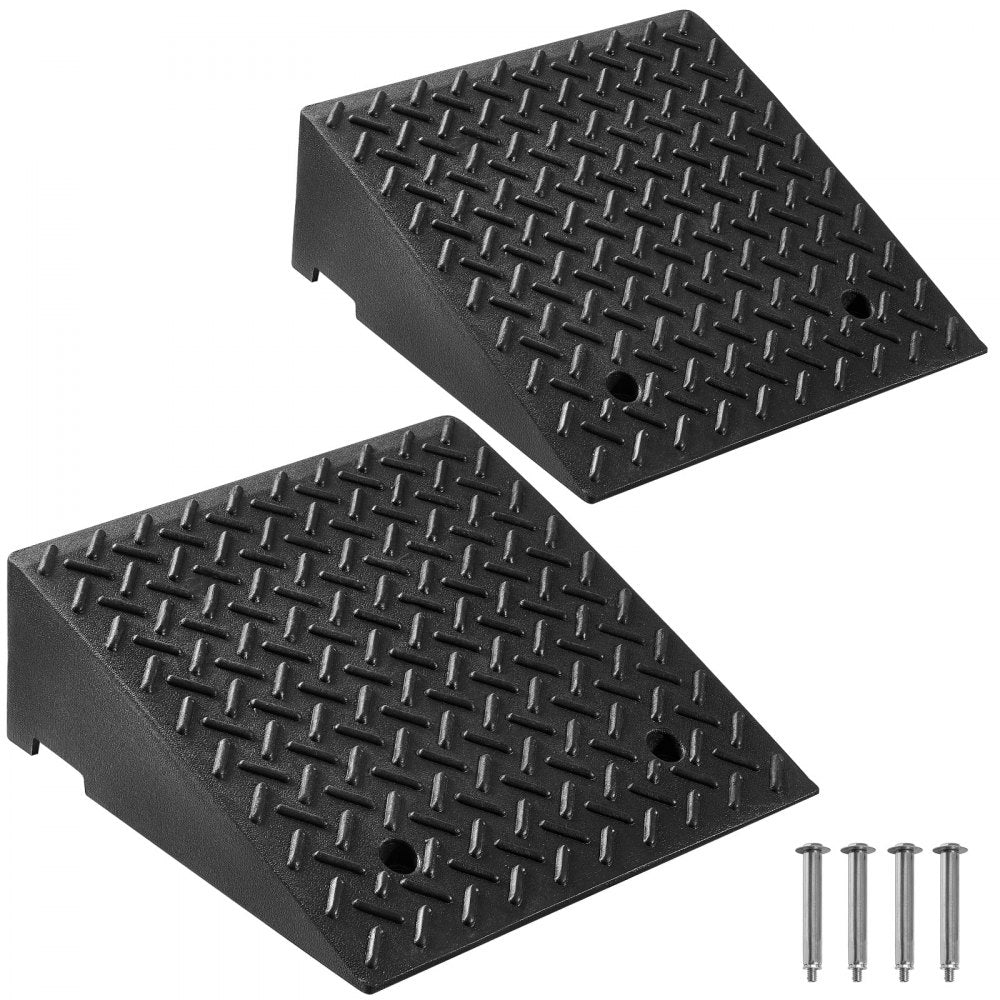 Driveway Curb Ramp, 3.175 Tons Load Capacity, 17.8 cm Rise Height Heavy Duty Curbside Bridge Ramp with Drainage Tank for