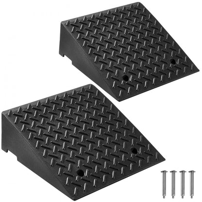 Driveway Curb Ramp, 3.175 Tons Load Capacity, 17.8 cm Rise Height Heavy Duty Curbside Bridge Ramp with Drainage Tank for