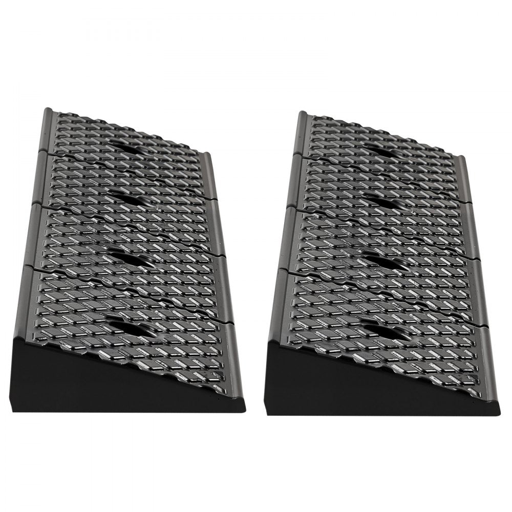 Rubber Curb Ramp, 15 Tons Load Capacity, 50.8 mm Rise Height Heavy Duty Rubber Threshold Ramp with Drainage Tank for Whe