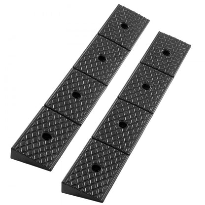 Rubber Curb Ramp, 15 Tons Load Capacity, 50.8 mm Rise Height Heavy Duty Rubber Threshold Ramp with Drainage Tank for Whe
