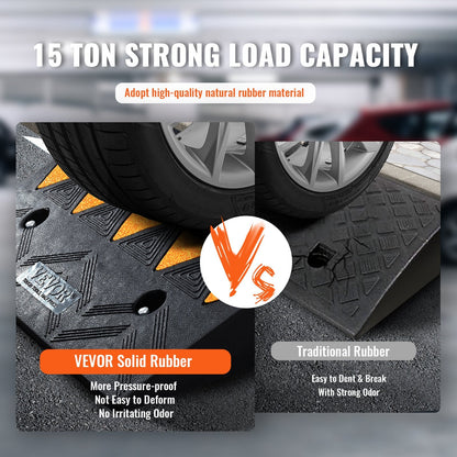 Heavy Duty Rubber Curb Ramp 10.8 cm Rise for Vehicles, 50 x 30 cm, 15T Capacity