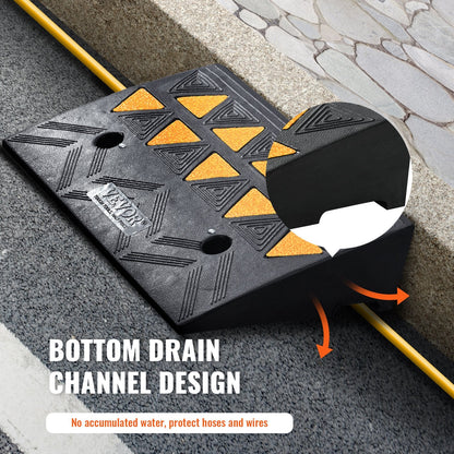 Heavy Duty Rubber Curb Ramp 10.8 cm Rise for Vehicles, 50 x 30 cm, 15T Capacity
