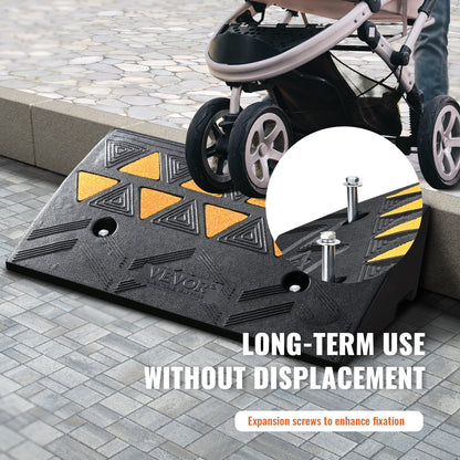 Heavy Duty Rubber Curb Ramp 10.8 cm Rise for Vehicles, 50 x 30 cm, 15T Capacity