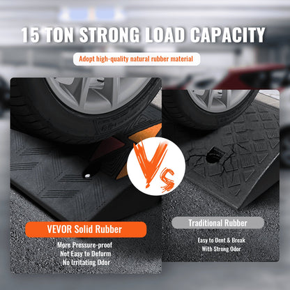 Heavy Duty Rubber Curb Ramp, 9.4 cm Rise, 100 cm Length, 15T Capacity