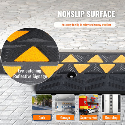 Heavy Duty Rubber Curb Ramp, 9.4 cm Rise, 100 cm Length, 15T Capacity
