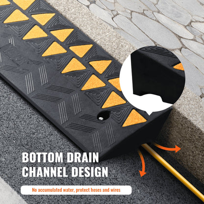 Heavy Duty Rubber Curb Ramp, 9.4 cm Rise, 100 cm Length, 15T Capacity