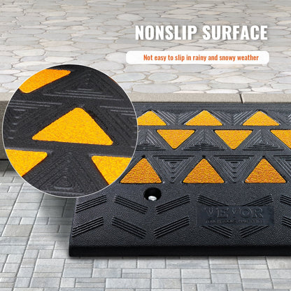 Heavy-Duty Rubber Curb Ramp Set, 15.2 cm Rise, 15 Tons Load, 2 Pack