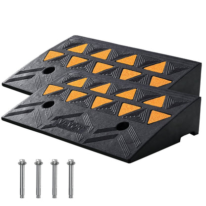 Heavy-Duty Rubber Curb Ramps, 11 cm Rise, 15 Ton Capacity, 2 Pack