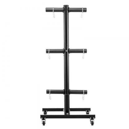 VEVOR Vertical Weight Plate Rack Home Gym Barbell Storage with Wheels 1000 lbs