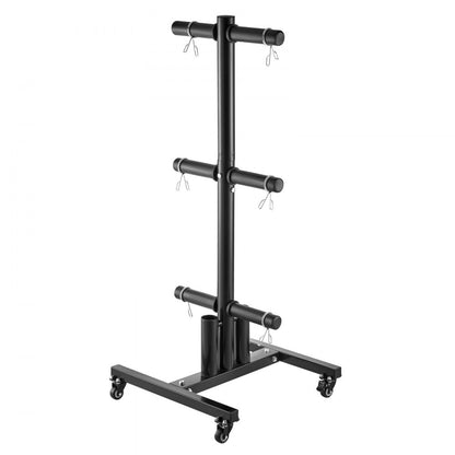 VEVOR Vertical Weight Plate Rack Home Gym Barbell Storage with Wheels 1000 lbs