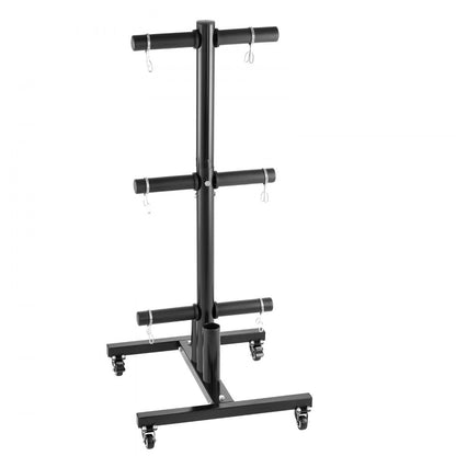 VEVOR Vertical Weight Plate Rack Home Gym Barbell Storage with Wheels 1000 lbs