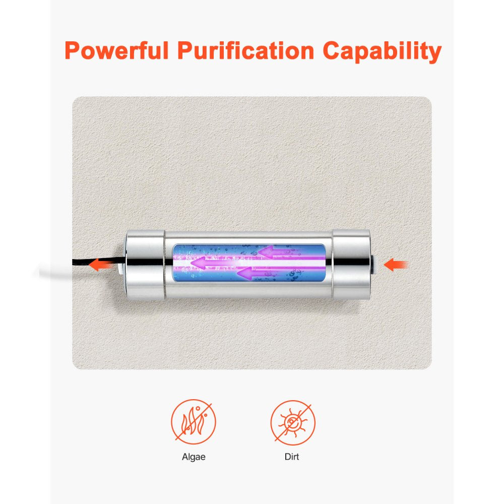 VEVOR 220V 8W UV Water Purifier 1GPM Ultraviolet Water Purifier Filter
