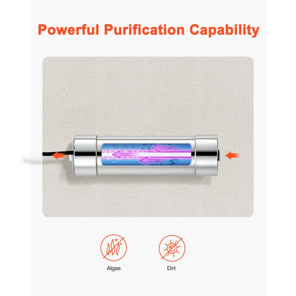 VEVOR 220V 8W UV Water Purifier 1GPM Ultraviolet Water Purifier Filter